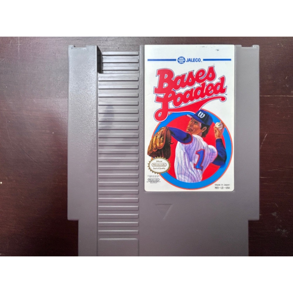 Bases Loaded Nintendo NES Jaleco Video Game Cartridge NES-LD-USA Dust Sleeve
